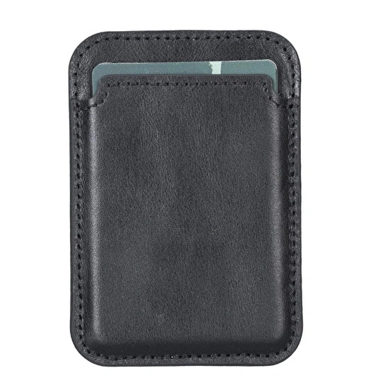 Bloominbag Snapé Noir Black Mıknatıslı Deri Telefon Kartlık