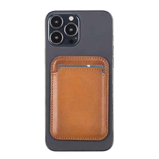 Bloominbag Snapé Warm Tan Mıknatıslı Deri Telefon Kartlık