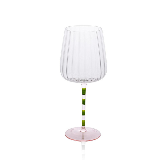 The Mia Şarap Kadehi Pembe Yeşil 600 Ml