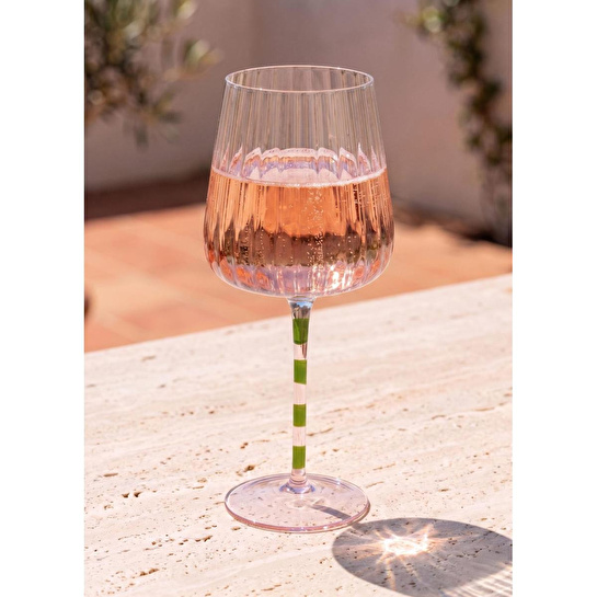 The Mia Şarap Kadehi Pembe Yeşil 600 Ml