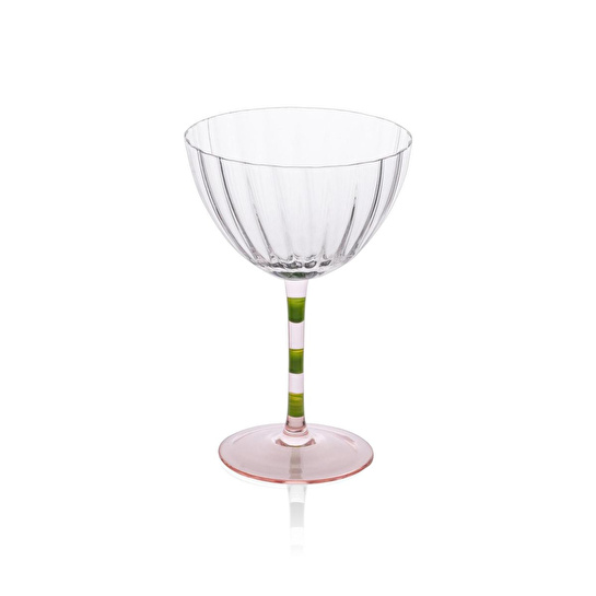 The Mia Ayaklı Cam Dondurma Kasesi Pembe Yeşil 280 Ml