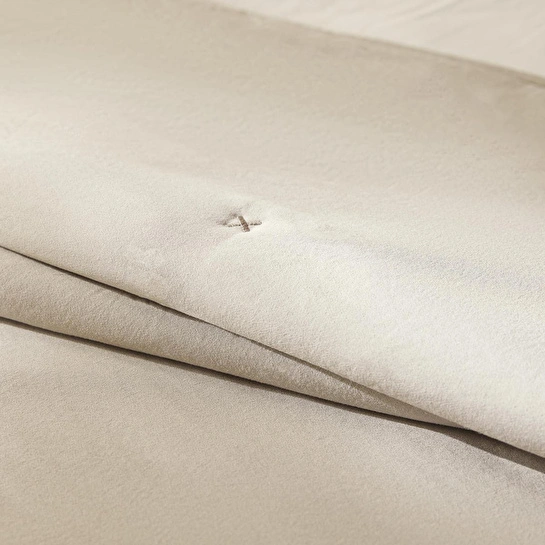 Ocean Home Textile Nakışlı Bej Çift Kişilik Yatak Örtüsü Seti 1 Adet 250 X 230 / 2 Adet 50 X 70 Cm