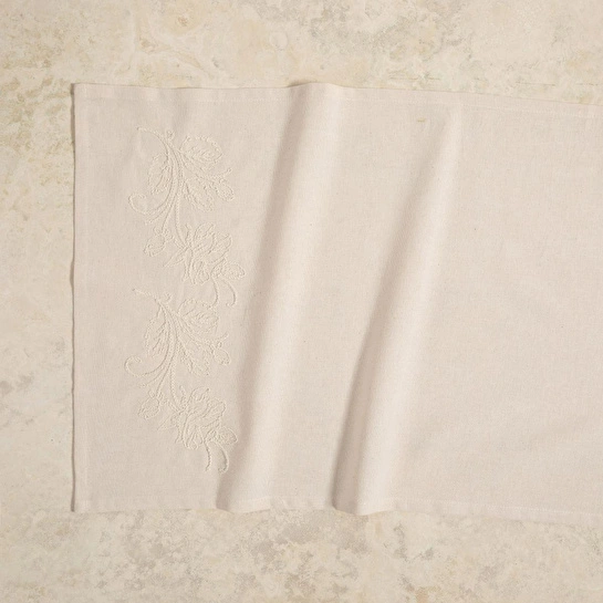 Mudo Home Lily İşlemeli̇ Runner Ekru 50x130