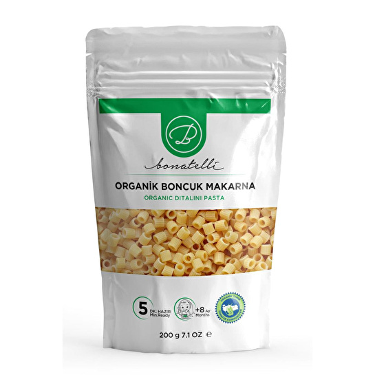 Bonatelli Organik Boncuk Makarna 200 G | Bebek Makarna +8 Ay