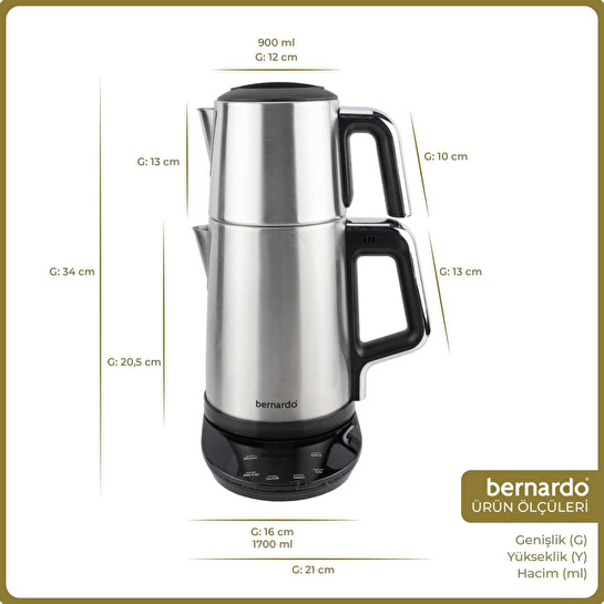 Bernardo Nova Dijital Çelik Çay Makinesi Inox