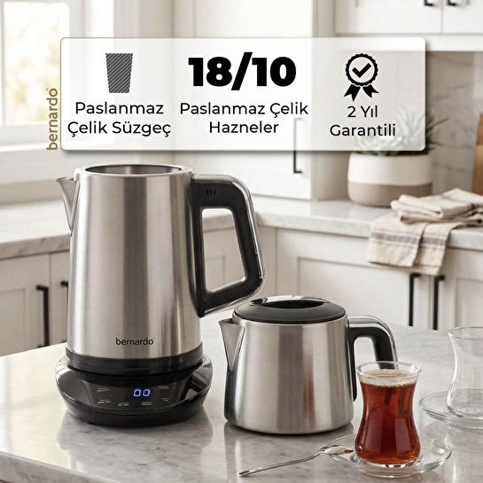 Bernardo Nova Dijital Çelik Çay Makinesi Inox