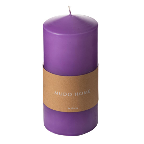 Mudo Home Sütun Mum Mor 7x15 Cm