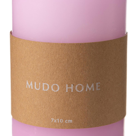 Mudo Home Sütun Mum Pembe 7x10 Cm