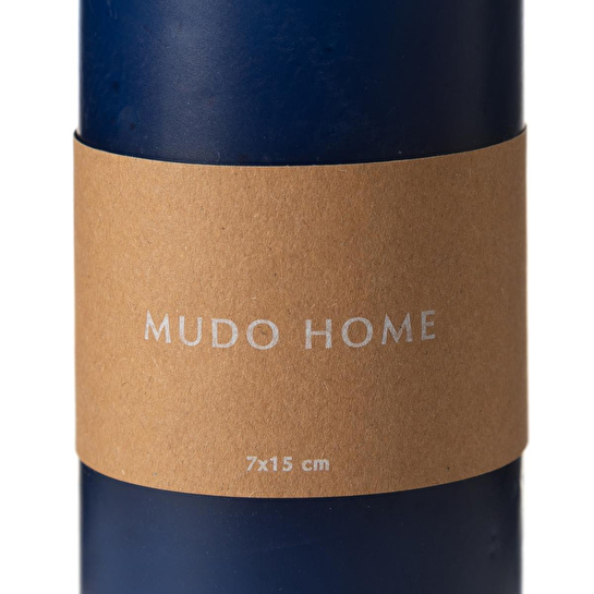 Mudo Home Sütun Mum Laci̇vert 7x15 Cm
