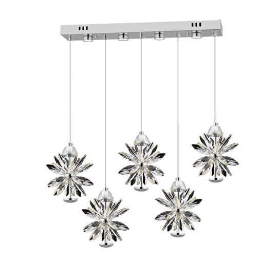 Apliqa Menekşe Krom 5li̇ 74 Watt Sirali Led Avi̇ze