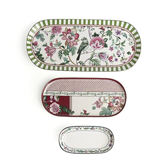 Lucky Art Madeline Bone 3’lü Oval Sunumluk Seti