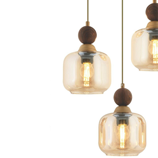 Apliqa Dawson 3'lü Yuvarlak Eskitme Bohem Modern Sarkıt Salon Avize