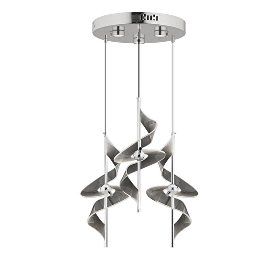 Apliqa Loretta Krom 3lü 36 Watt Yuvarlak Led Avi̇ze