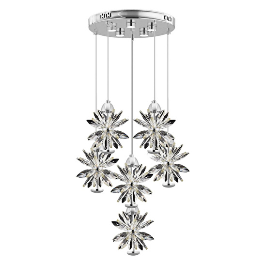 Apliqa Menekşe Krom 6li 90 Watt Yuvarlak Led Avi̇ze