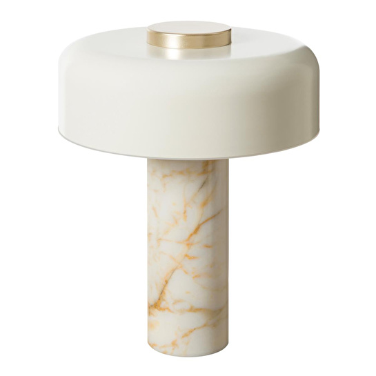 Mudo Home Pilz Krem Mermer Abajur 37x48 Cm