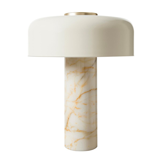 Mudo Home Pilz Krem Mermer Abajur 37x48 Cm