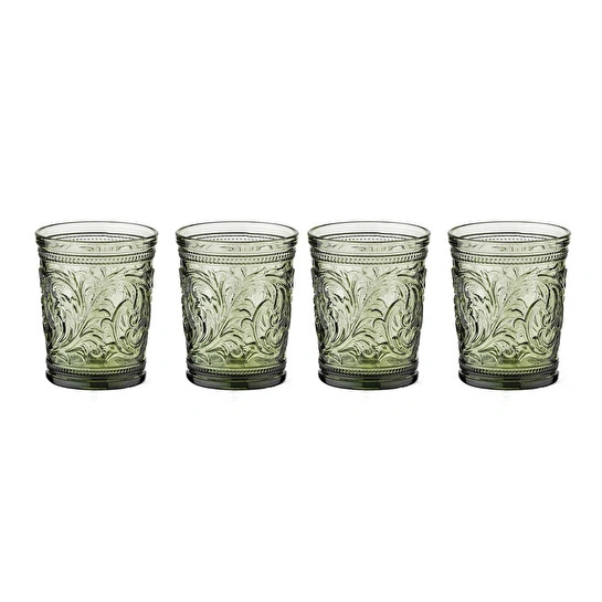 Lucky Art Violette 4’lü Yeşil Cam Su Bardak Seti 300 Ml
