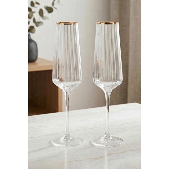 Rakle Premium Gold 4'lü Şampanya Kadehi Seti 220 Cc