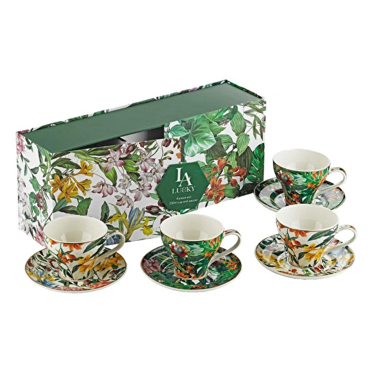 Lucky Art Violette Bone 4’lü Çay Fincanı Seti 230 Ml