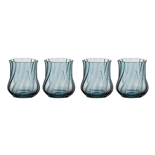 Lucky Art Luzia 4’lü Cam Mavi Su Bardağı Seti 350 Ml