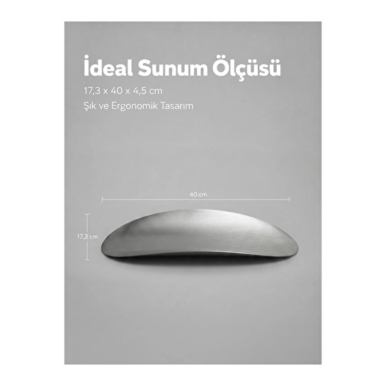Vienev Modern Elips Metal Sunum Tepsisi