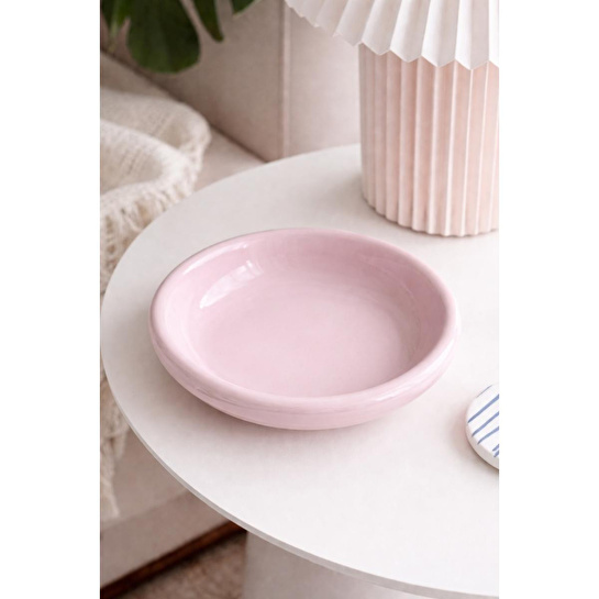 Beige & Stone Pembe Donut Seramik Yemek Tabağı – 21,5 Cm