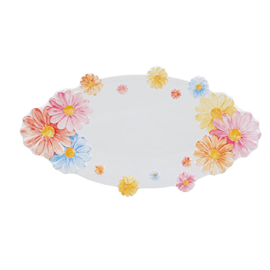 Lucky Art Florista Melamin Oval Servis Tepsisi 54cm