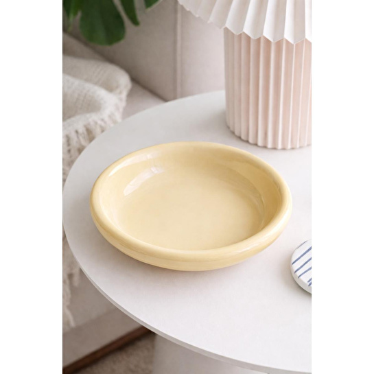 Beige & Stone Sarı Donut Seramik Yemek Tabağı – 21,5 Cm