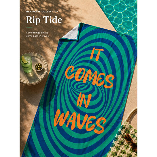 Cozy Home Heatwave Plaj Havlusu Rip Tide Mavi