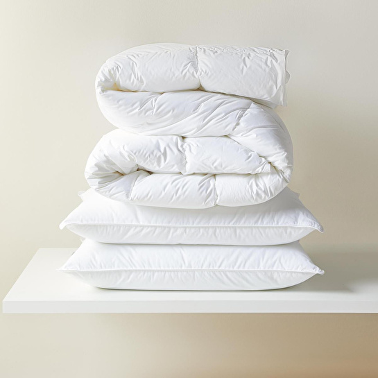 Ocean Home Textile %100 Pamuk Kumaş Kaz Tüyü Konforunda Saten Biyeli Mikrojel Battal Boy Yastık Yorgan Seti 1 Adet 235 X 215 / 2 A