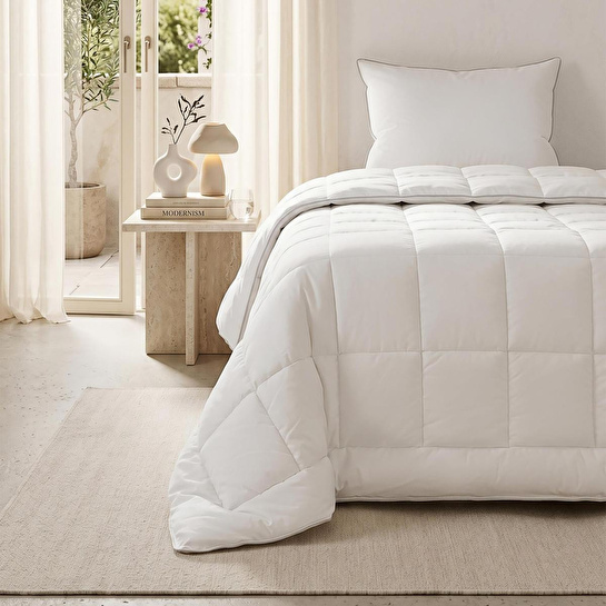 Ocean Home Textile Pamuk Saten Biyeli Mikrojel Tek Kişilik Yastık Yorgan Seti 1 Adet 155 X 215 / 1 Adet 50 X 70 Cm