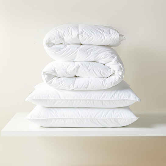 Ocean Home Textile %100 Pamuk Kumaş Kaz Tüyü Konforunda Saten Biyeli Mikrojel Çift Kişilik Yastık Yorgan Seti 1 Adet 195 X 215 / 2