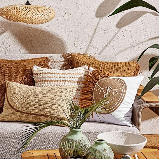 Mudo Home Vera Mono Kirlent Naturel 45x45 Cm