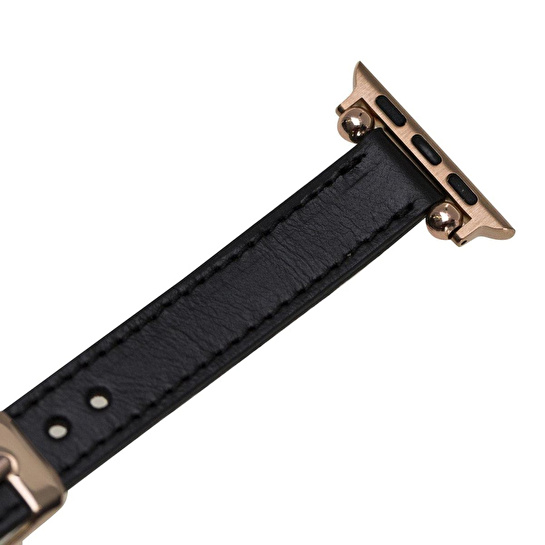 Bloominbag Avilla Noir Black Deri Apple Watch Band (44/45/46/49mm)