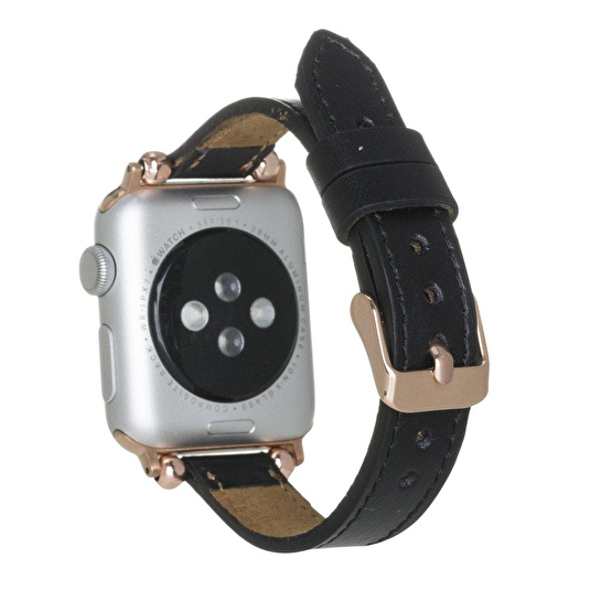 Bloominbag Avilla Noir Black Deri Apple Watch Band (44/45/46/49mm)