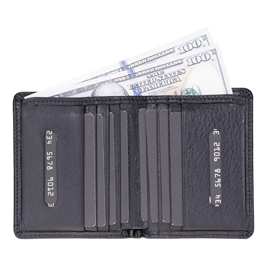 Bloominbag Heritage Steel Blue Gray Deri Erkek Cüzdanı