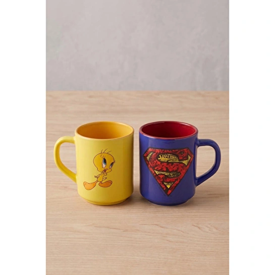 Rakle Tweety & Superman Baskılı 2'li Kupa Seti 250 Cc