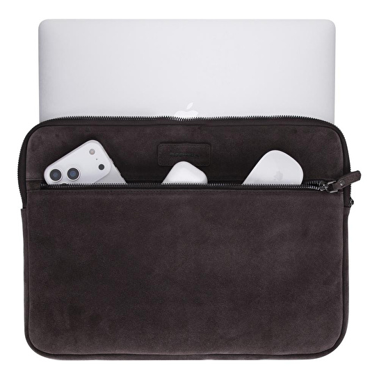 Bloominbag Mocha Still Hakiki Süet Deri 15-16 Inç Macbook/laptop Kılıfı