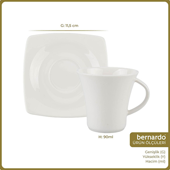 Bernardo Solid 6 Kişilik Fincan Takımı