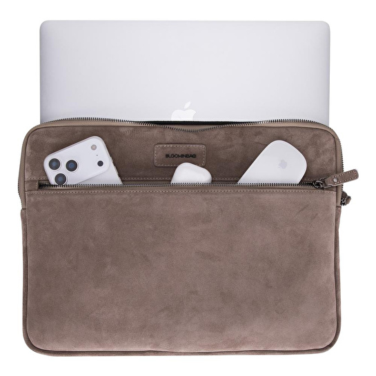 Bloominbag Mist Still Hakiki Süet Deri 15-16 Inç Macbook/laptop Kılıfı