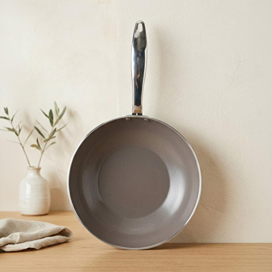 Bernardo Natura Seramik Wok Tava Kahverengi 28 Cm