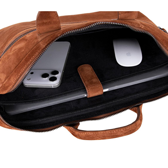 Bloominbag Camel Still Hakiki Süet Deri 15-16 Inç Macbook/laptop Çantas