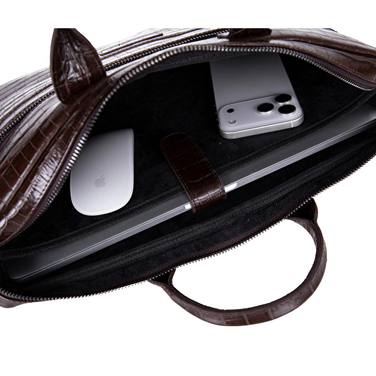 Bloominbag Mocha Croco Hakiki Deri 13-14 Inç Macbook/laptop Çantası