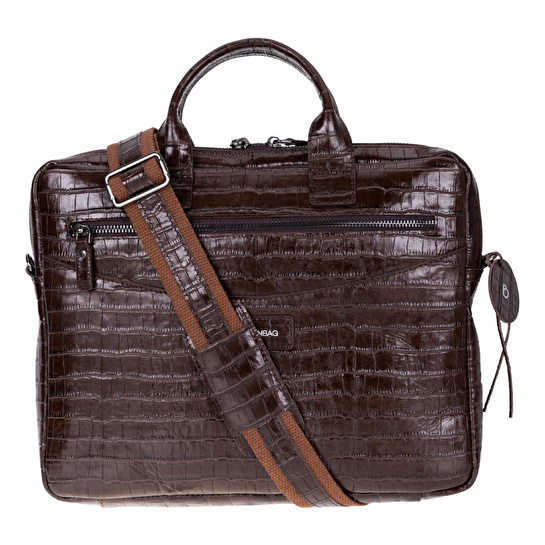 Bloominbag Mocha Croco Hakiki Deri 13-14 Inç Macbook/laptop Çantası