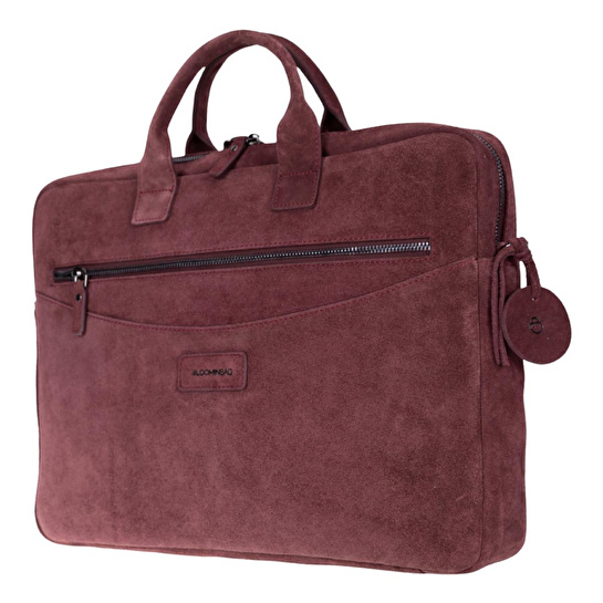 Bloominbag Burgundy Still Hakiki Süet Deri 13-14 Inç Macbook/laptop Çantası