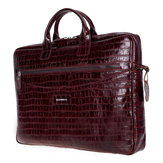 Bloominbag Burgundy Croco Hakiki Deri 15-16 Inç Macbook/laptop Çantası
