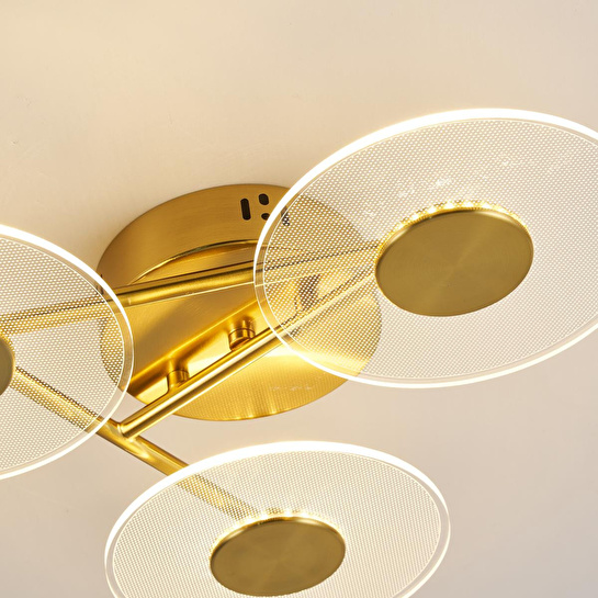 Apliqa Callista 3'lü Gold 9 Watt Plafonyer 3 Renkli Led Avize