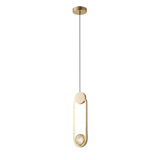Apliqa Beckett Tekli 12 Watt Gold Sarkıt 3 Renkli Led Avize