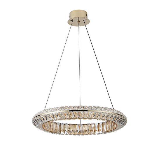Apliqa Kyler 60'lık Gold 90 Watt Kristalli 3 Renkli Led Sarkıt Avize
