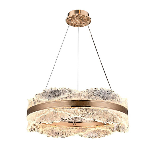 Apliqa Laden 50'lik Gold 60 Watt Kristal Taşlı Modern Salon Led Sarkıt Avize